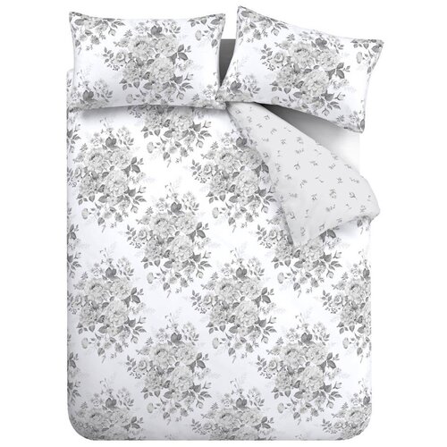 Catherine Lansfield Siva posteljina za bračni krevet/za produženi krevet 230x220 cm Elinda Floral &amp;ndash; Slike
