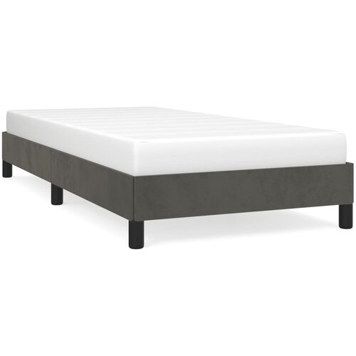 Maison Chic Posteljni okvir - Enojna postelja - Postelja za odrasle brez vzmetnice temno siv 100x200 cm žamet-J7841, (21770311) Slike