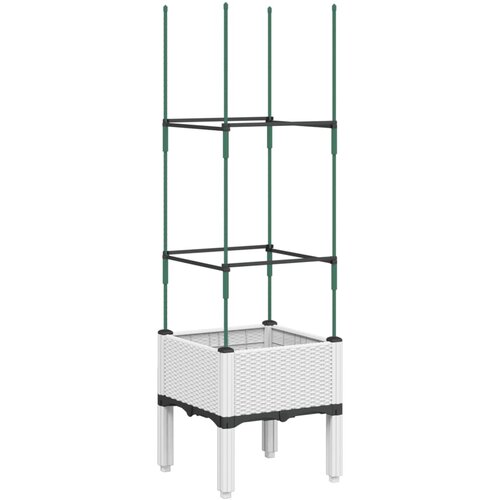  Vrtna sadilica s re&amp;scaron;etkom bijela 40 x 40 x 142,5 cm PP Slike