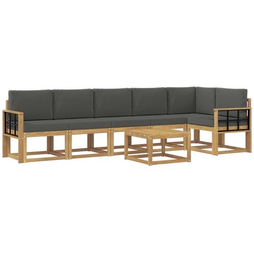 vidaXL Zunanja garnitura za sedenje 7 pcs Bela in antracit Poliester, (5000279930) Cene