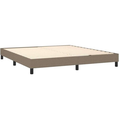  Box spring s madracem LED smeđesivi 160x200 cm tkanina Slike