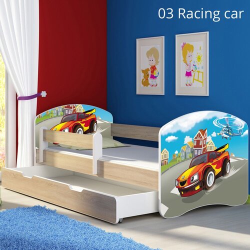 ACMA Dječji krevet s motivom, bočna sonoma + ladica 160x80 cm - 03 Racing Car Cijene