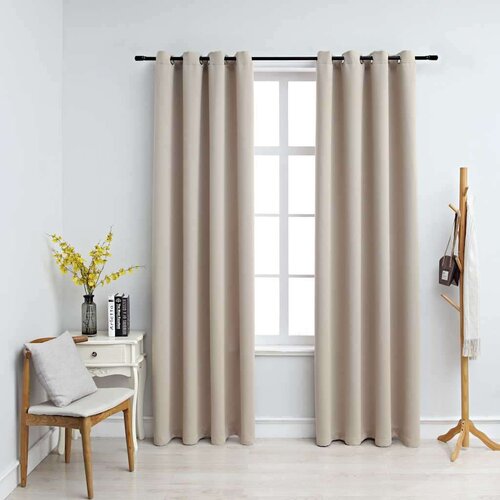 vidaXL zavjese za zamračivanje s prstenima 2 kom bež 140 x 245 cm Cene