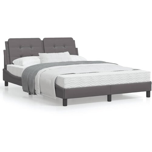 vidaXL Posteljni okvir z vzglavjem siv 140x200 cm umetno usnje Cene