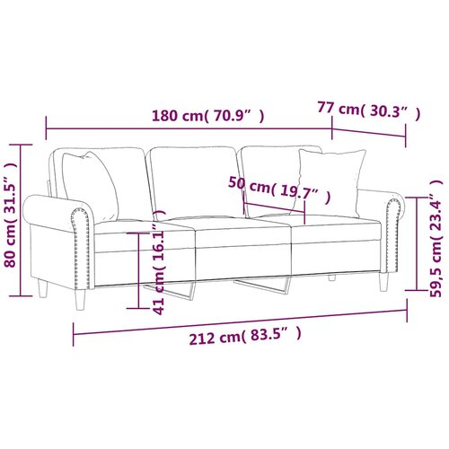  Trosjed s ukrasnim jastucima boja vina 180 cm bar&amp;scaron;unaste Slike