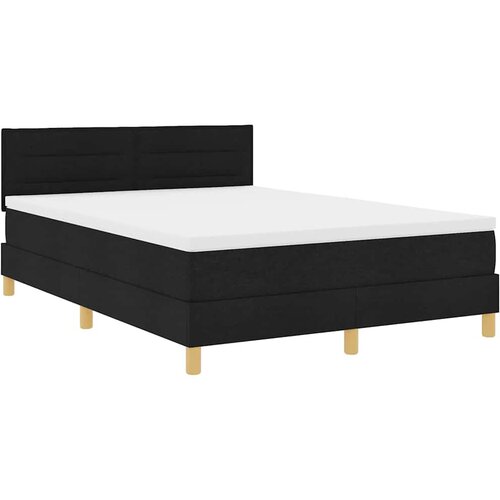  LED Box Spring Krevet s LED trakama Crna 140 x 190 cm tkanina Slike