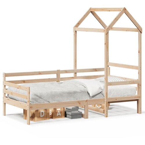 VidaXL Dnevni krevet s krovom 90x200 cm od masivne borovine Slike