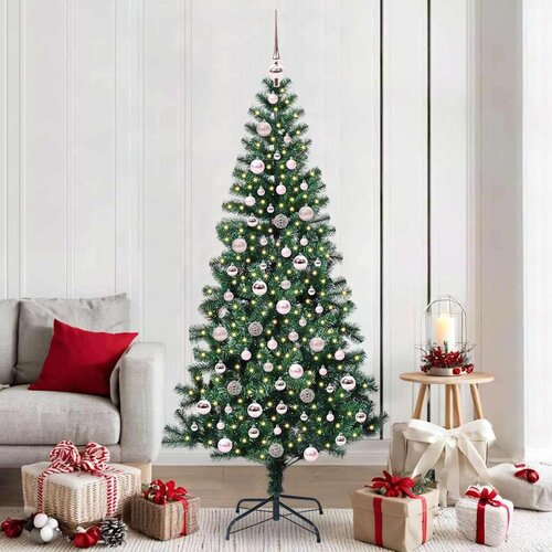 vidaXL Umjetna preddekorirana božićna jelka med 300 LED Zelena 210 cm Cene