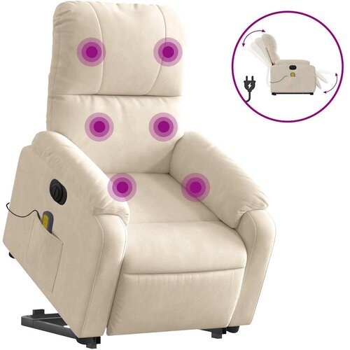 Maison Chic Električni masažni naslanjač - Relax naslanjač bež mikrovlakna, (22061510) Cene