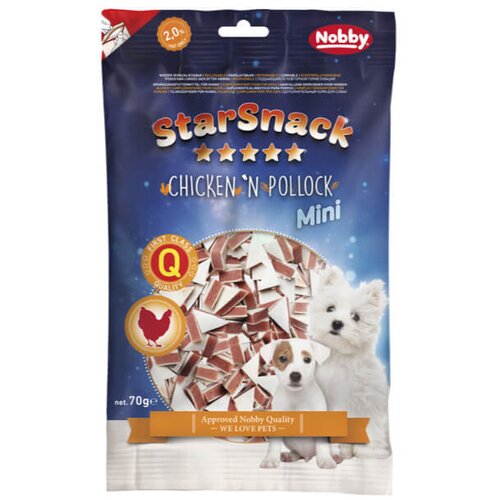 Nobby starsnack mini prigrizki iz pi&scaron;čanca in lososa &ndash; 70 g Cene