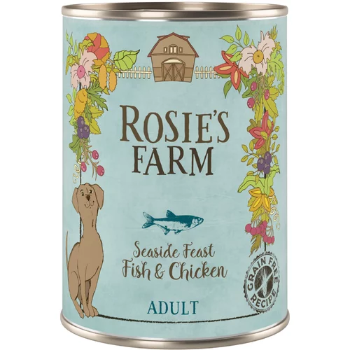Rosie's Farm Ekonomično pakiranje Adult 24 x 400 g - riba i piletina