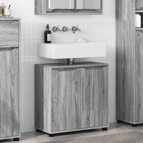 vidaXL Kabinet za umivalnik v kopalnici Siva Sonoma 60 x 30 x 60 cm Cene