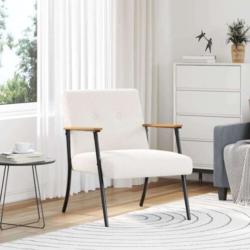 vidaXL fotelja Krema 59 x 75 x 78 cm Tkanina s uvijenim učinkom Cijene