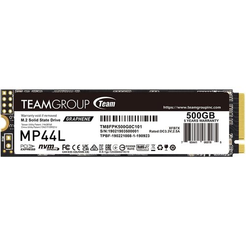 Team Group ssd M.2 nvme  500GB MP44L Gen4x4 5000MBs/2500MBs TM8FPK500G0C101 Cene