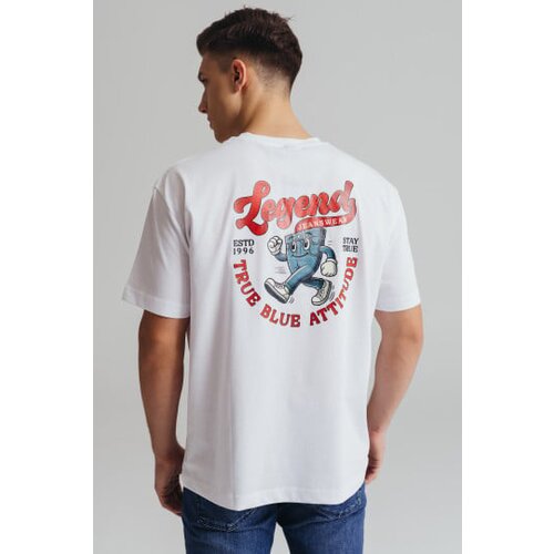 Legendww muška bela majica sa retro printom legend jeanswear 6444-9368-01 Slike