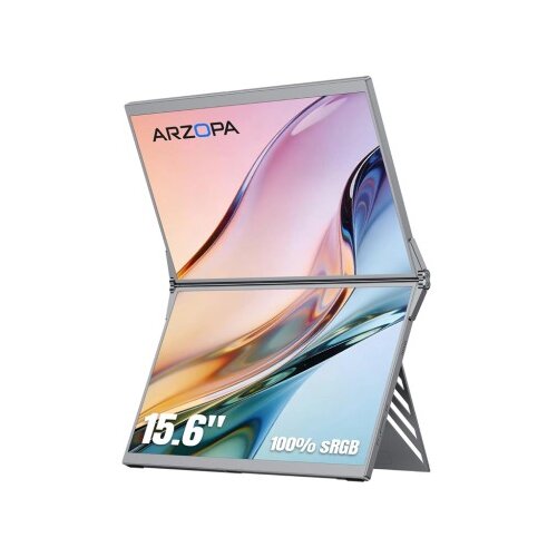 Arzopa Prenosni monitor 15.6'' (40 cm), FullHD, IPS, 60Hz, dva zaslona, mHDMI, USB-C, zvočniki, E1 Cene