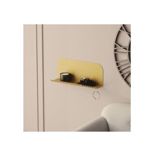 Hanah home Zidna polica Dugačka torbica, 55x23x12 cm, Zlatna boja Cijene