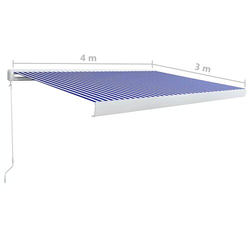  Kazetna tenda na ručno uvlačenje 400 x 300 cm plavo-bijela Slike