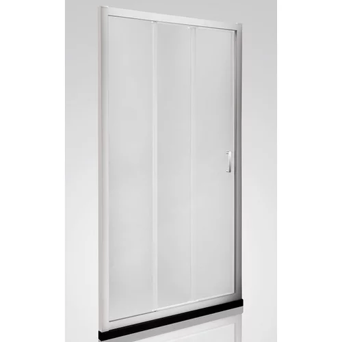 Armal tuš vrata trodelna DOMINO, 100X200 beli profili, mat steklo, 6mm