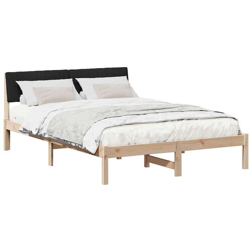  Okvir kreveta Smeđa i crna 135 x 190 cm Masivna borovina Slike