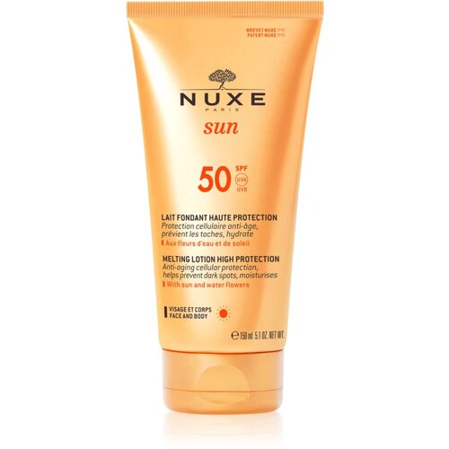Nuxe sun high protection melting lotion SPF50 losjon za za&amp;scaron;čito telesa in obraza pred soncem z učinkom proti staranju 150 ml Slike