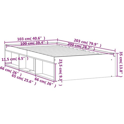  Okvir Za krevet crni 100x200 cm Slike