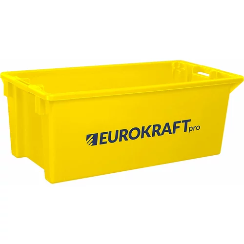 eurokraft pro Zasučna posoda za zlaganje iz polipropilena, primernega za živila, prostornina 13 l, DE 4 kosi, stene in dno zaprti, rumena
