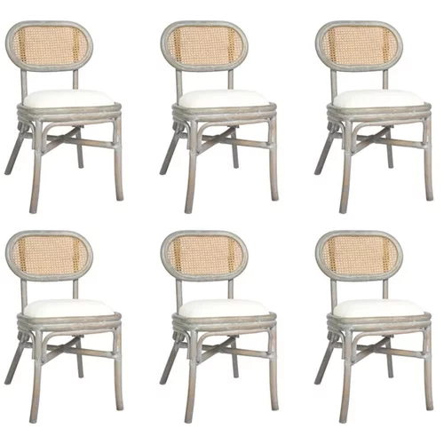  Jedilni stoli 6 kosov sivo platno