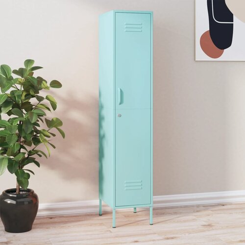 VidaXL Omara s ključavnico mint zelena 35x46x180 cm jeklo Slike