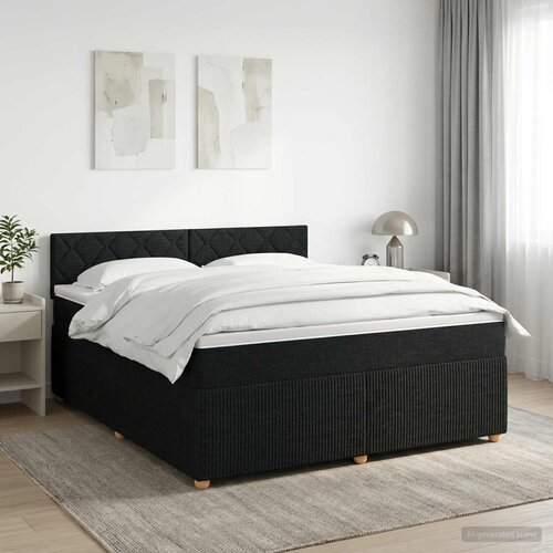 Boxspring krevet s madracem Crna 140 x 200 cm Tkanina Cijene