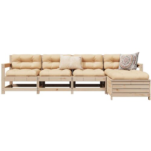  5-dijelni set vrtnih sofa od masivne borovine Slike