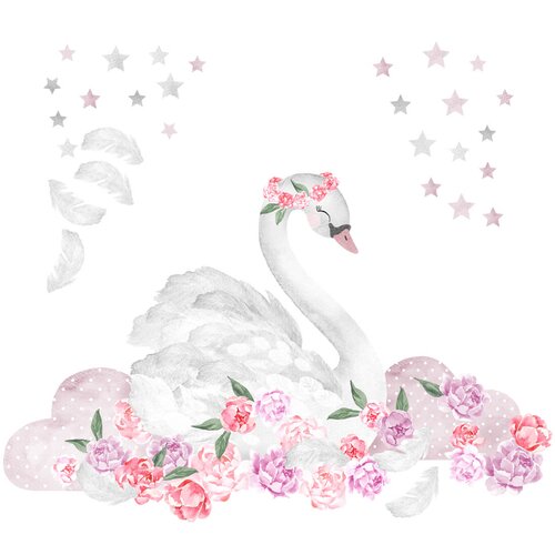  Zidni ukras SECRET GARDEN Swan - Ružičasti labud Slike