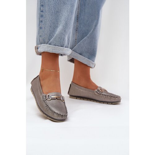 S. BARSKI Glitter Flat Moccasins Made Of Natural Leather D&A Cene