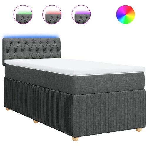 VidaXL Box spring postelja z vzmetnico temno siva 80x200 cm blago, (21310496) Slike