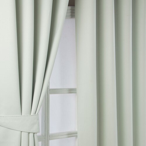 HOMESCAPES Herringbone Chevron Blackout zavese par Eyelet Style, 117x229 cm, (20749482) Cene