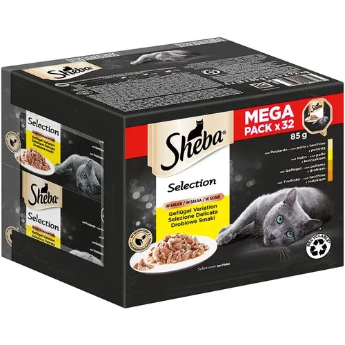 Sheba 25 + 7 gratis! mokra mačja hrana 32 x 85 g - Selection in Sauce