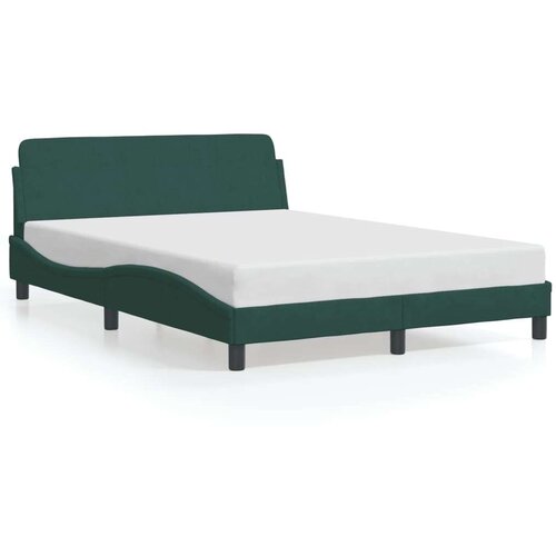  Okvir za krevet s uzglavljem tamnozeleni 140x190 cm bar&amp;scaron;unasti Slike