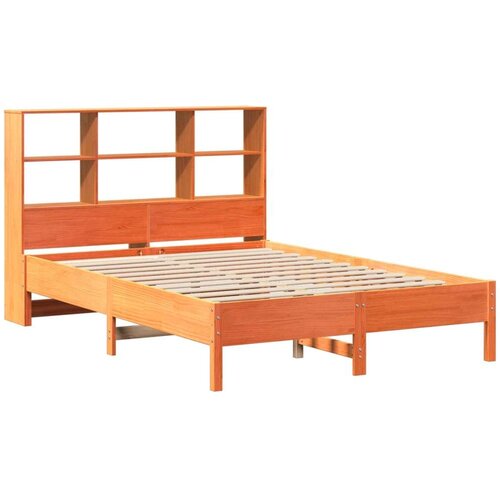 VidaXL Krevet s regalom za knjige bez madraca 160x200 cm od borovine Slike