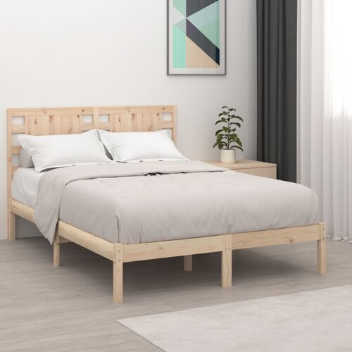  Okvir za krevet od masivnog drva 135 x 190 cm bračni Cene