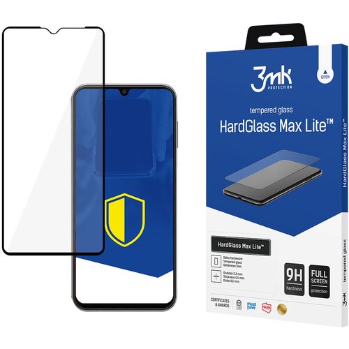 3mk KALJENO STEKLO HARDGLASS MAX LITE ČRNO ZA SAMSUNG GALAXY A14 4G/5G, (21975502) Slike