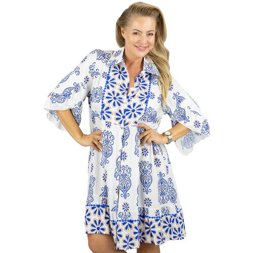 Pri Loose boho midi dress with ruffles PALOMA Cene