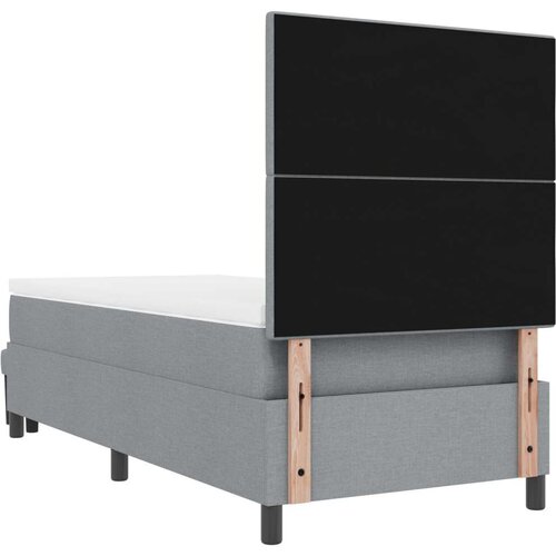 Box Spring Krevet s Madracem i Klupom Svijetlosivi 90x200 cm Tkanina Slike
