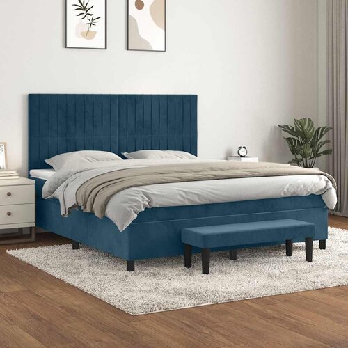  Krevet s oprugama i madracem tamnoplavi 180x200 cm bar&amp;scaron;unasti Slike