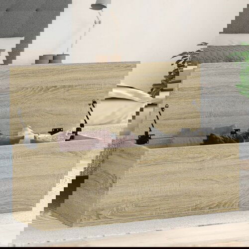 vidaXL Kutija za pohranu boja hrasta 102x35x35 cm konstruirano drvo Cijene