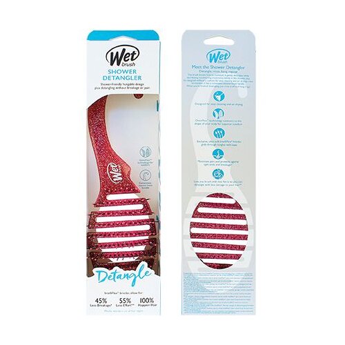 Wet Brush Shower Glitter Dtangler Pink krtača za lase za tu&amp;scaron; Pink 1 kos Slike