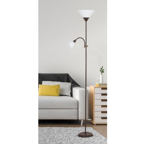 Rabalux action podna lampa sa čitačem H180cm, braon/bela Slike