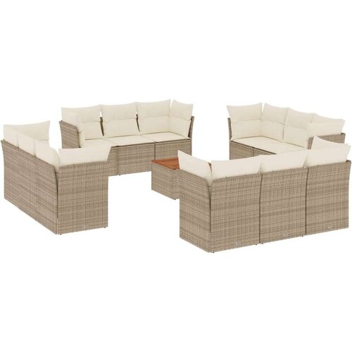 vidaXL 13-dijelni set vrtnih sofa s jastucima poliratan Bež Cene