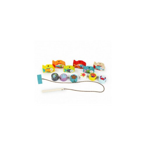 Cubika drvena igračka nizanje perli - ribice (13 elemenata) CU13647 Cene