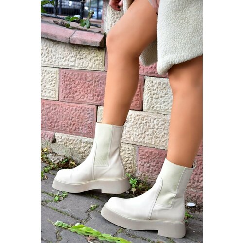 Fox Shoes Beige Women's Thick Sole Daily Boots Cene