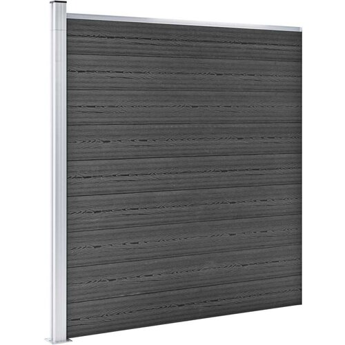 VidaXL set panela za ogradu WPC 1737 x 186 cm crni Slike